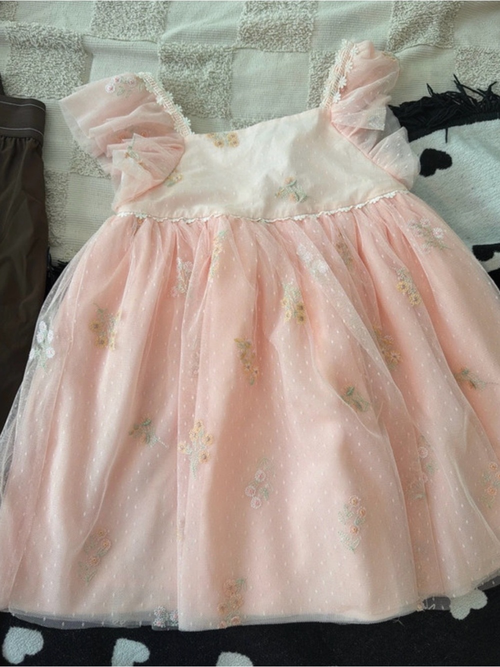 Tahari Soft Pink Tulle Floral Dress for Kids